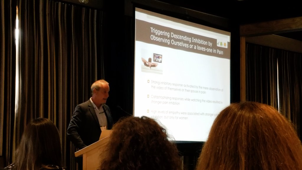 DrAshleyJR's tweet photo. High levels of empathy associated with stronger pain inhibition, but only in women. #momlife #ifpp2017 https://t.co/vYRiIZg2dG