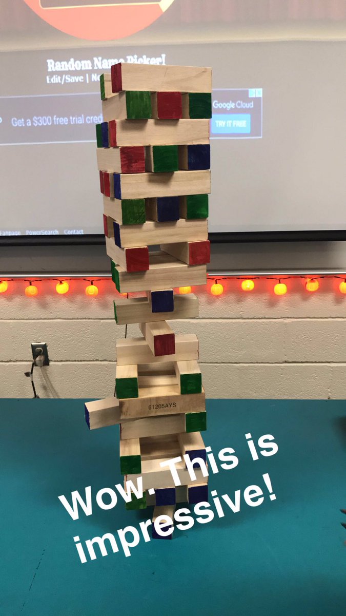 MsRauer's tweet photo. It's been a fun week in room 208! @hopekingteach inspired Jenga took place to review for our up coming CBA! #BMSisBest #Rm208 #jenga https://t.co/TOHyVf7UP0
