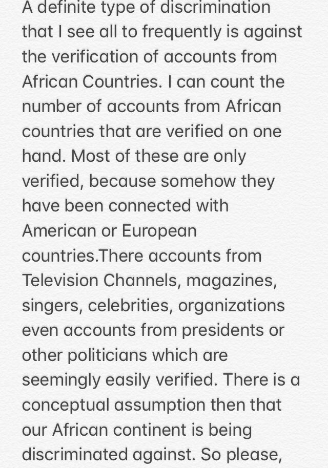XiluvaCosta's tweet photo. African accounts struggle for verification https://t.co/MtvEvBhwtT
