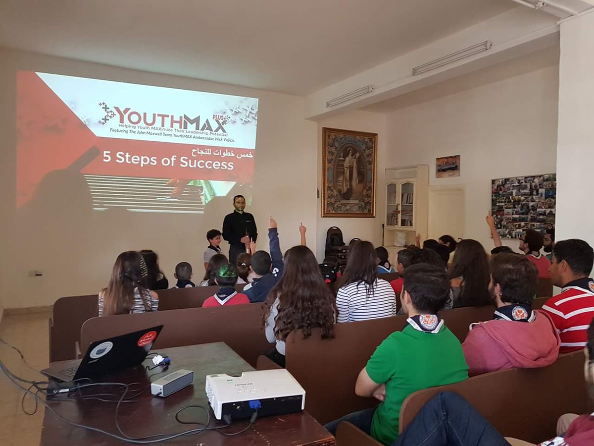 KhalilWahhab's tweet photo. Enjoyed impacting youth with first Global Youth Initiative session this season in #betterJO 
Thank you @nickvujicic!
https://t.co/vFMOwC9RcS https://t.co/TUuBPars2x
