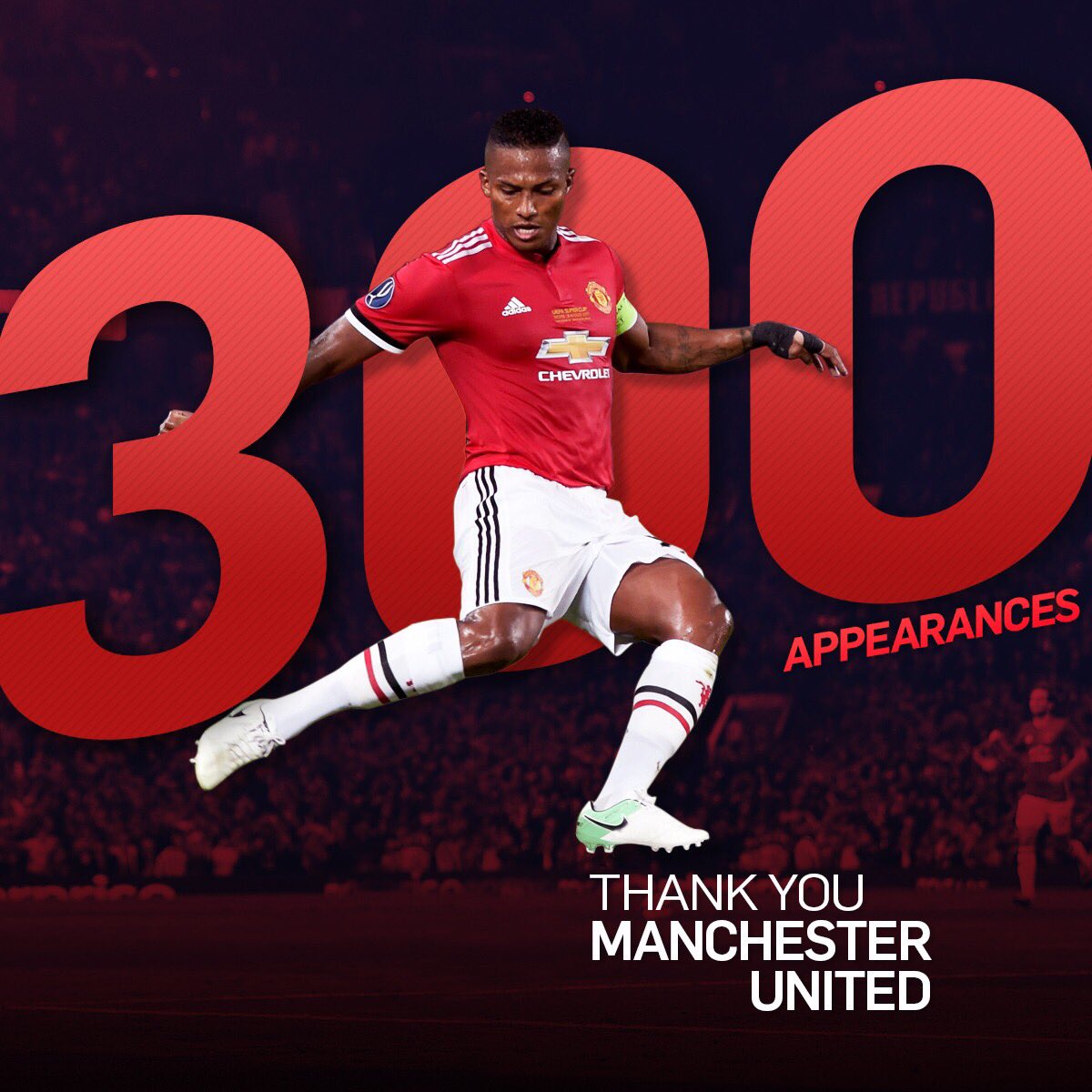 Antonio Valencia On Twitter Very Happy To Have Played My 300 Match With This Great Team Manutd Let S Go For The Main Objectives