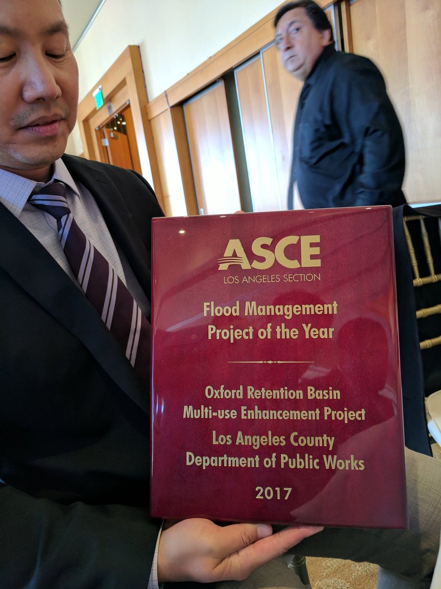 JoshSvensson's tweet photo. @LACoPublicWorks' #OxfordBasin and M-7W projects are #stormwater and #energy Projects of the Year for #ASCE Los Angeles Section 2017! https://t.co/toUhNxb4yi