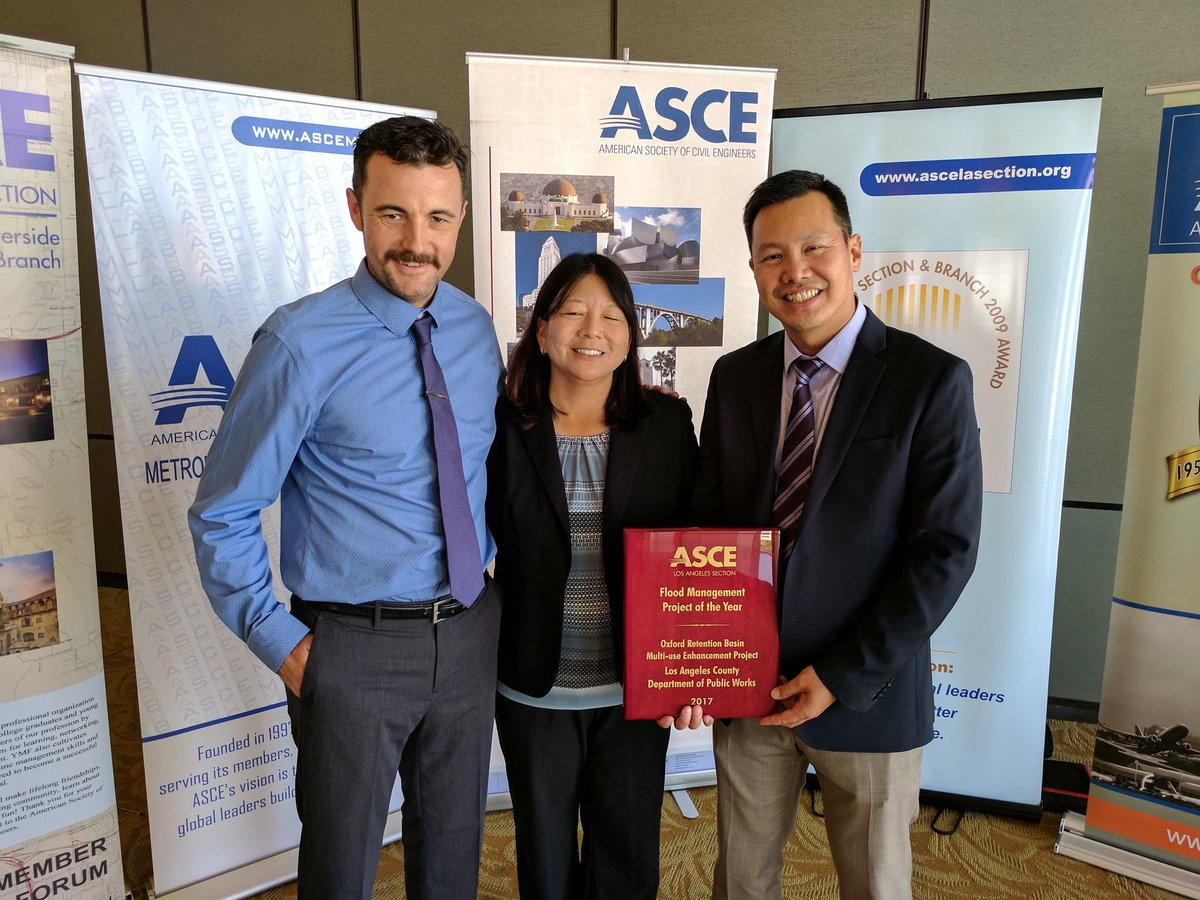 JoshSvensson's tweet photo. @LACoPublicWorks' #OxfordBasin and M-7W projects are #stormwater and #energy Projects of the Year for #ASCE Los Angeles Section 2017! https://t.co/toUhNxb4yi