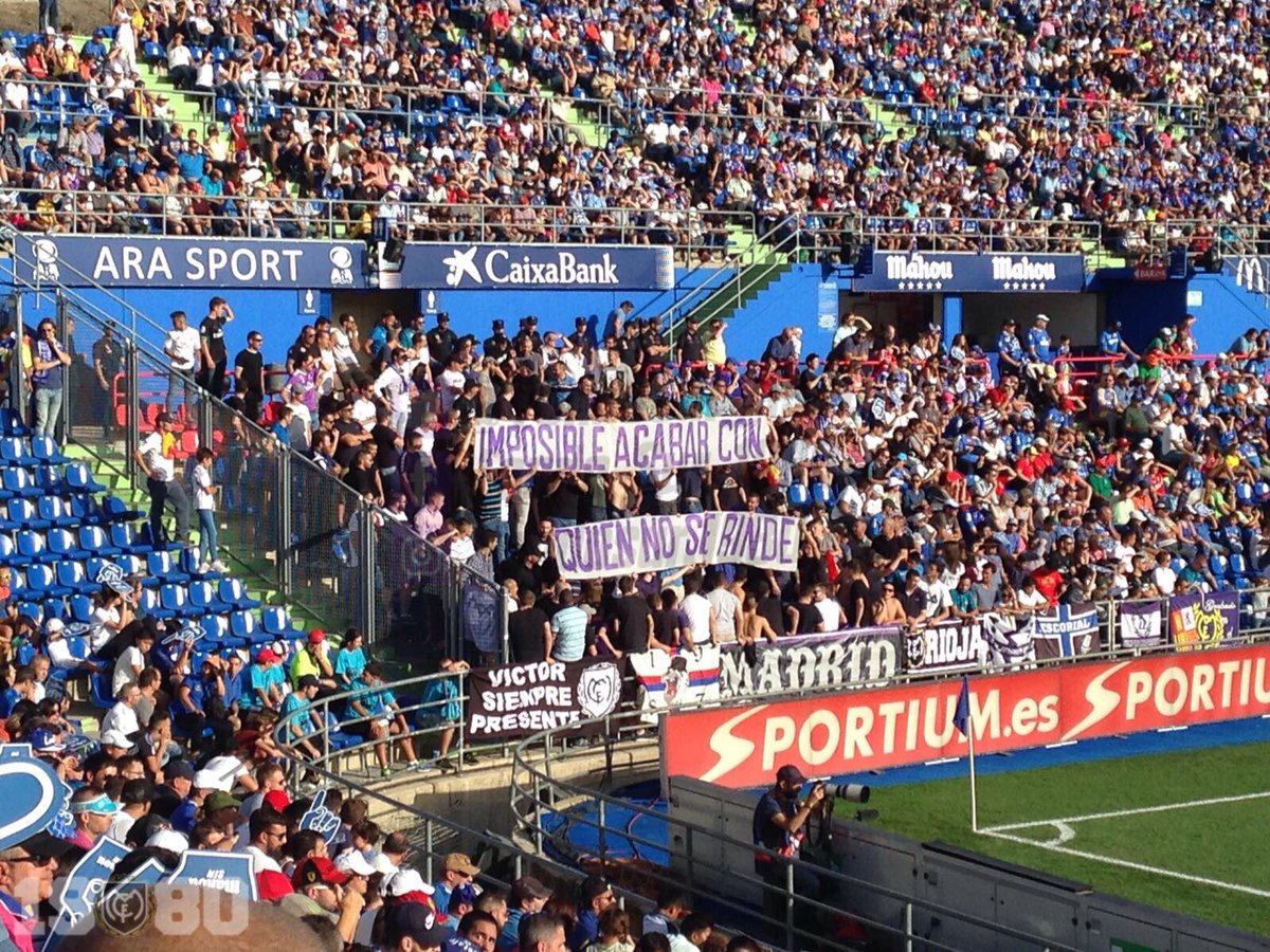 FondoSur_1980's tweet photo. ¡No nos iremos jamás!
Getafe - Real Madrid (Coliseum Alfonso Pérez)
¡Presentes! #QueVuelvaFondoSur #USNoSurrender https://t.co/zDzHJ6yU0w