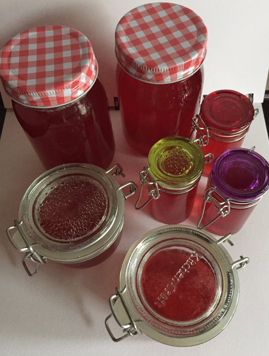 whatsonplot27's tweet photo. Yesterday's attempt at crab apple jelly making with a chilli kick. Chilli jam next! #homemade #preserves #gyo #plot27 #allotment https://t.co/XrY7mR4ja5