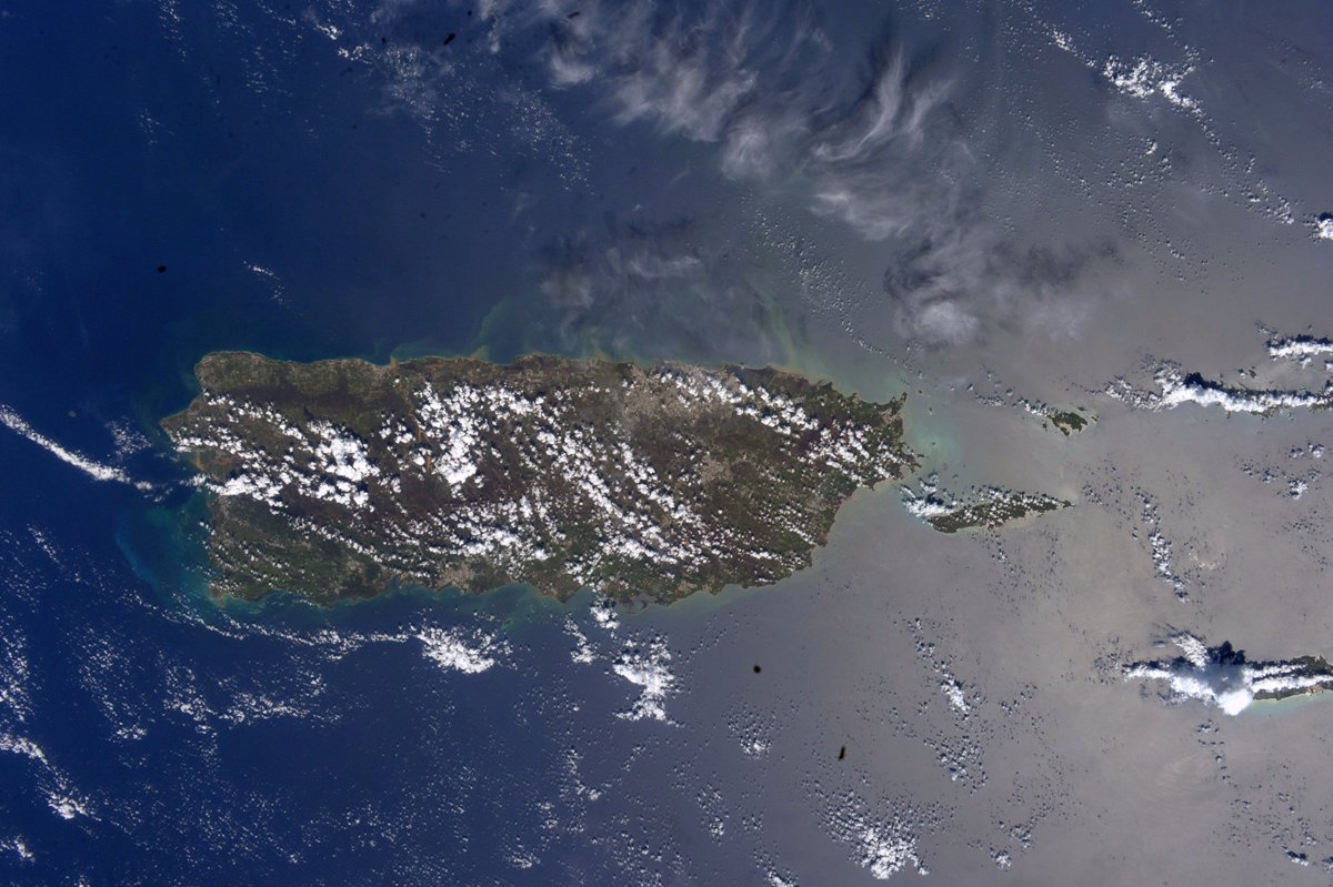 AstroAcaba's tweet photo. Finally a chance to see the beautiful island of Puerto Rico from @Space_Station.  Continued thoughts throughout the recovery process. https://t.co/pahZiMvODb
