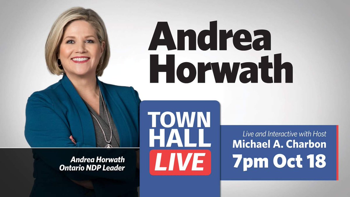 livetownhall's tweet photo. @AndreaHorwath will be on LIVE Town Hall. Ask YOUR questions and reserve your spot here: https://t.co/QzOLqCu0q7 #onpoli @OntarioNDP https://t.co/SUivHoeyO3
