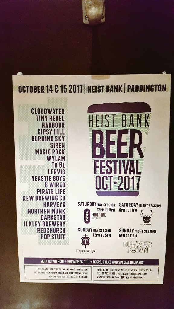 Cracking <a href="/MagicRockBrewCo/">Magic Rock Brewing</a> sociables today at <a href="/HeistBank/">Heist Bank</a> #beer #festival in #Paddington #London #craftbeer