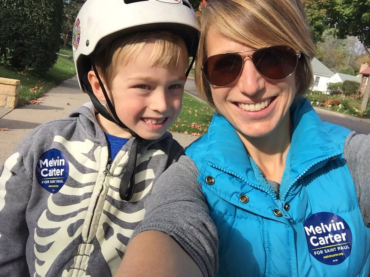 OceanGirlInMN's tweet photo. I had a buddy while door knocking for @melvincarter3 today! Lots of great conversations with people ready for Melvin's vision for Saint Paul to be realized. https://t.co/Oj34hlgY1N