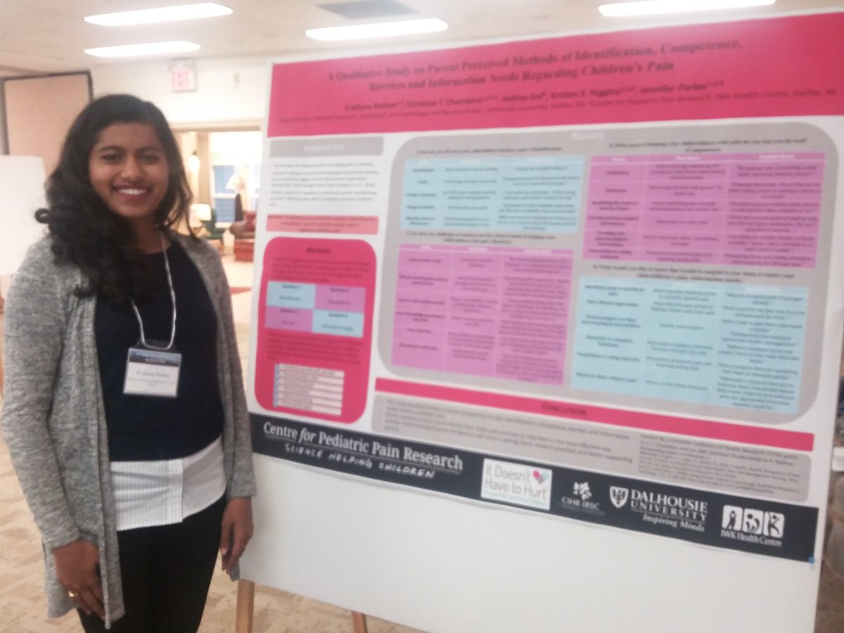 JAParkerPhD's tweet photo. #IFPP2017 poster session at 4:30. @PrathanaNathan presenting on her @IWKHealthCentre research. #itdoesnthavetohurt https://t.co/0LEDsvBtBe