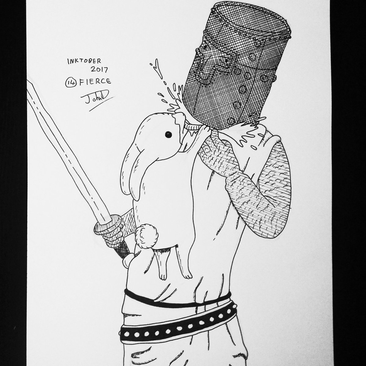 JohnDAnims's tweet photo. #inktober2017 #Inktober Day 14 - Fierce @inktober @mrjakeparker https://t.co/dIwjqv2S3o