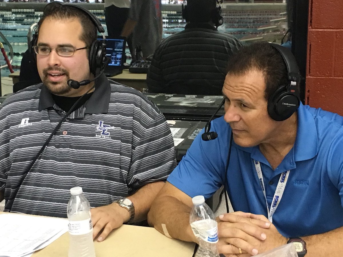 SCHSL's tweet photo. Shout out 2some of our media friends on site covering State Swim. We appreciate u.#SWIM17 @TCuppRadio @NFHSNetwork @BobCastello @GoFlashWin https://t.co/J4VPqJlNWa