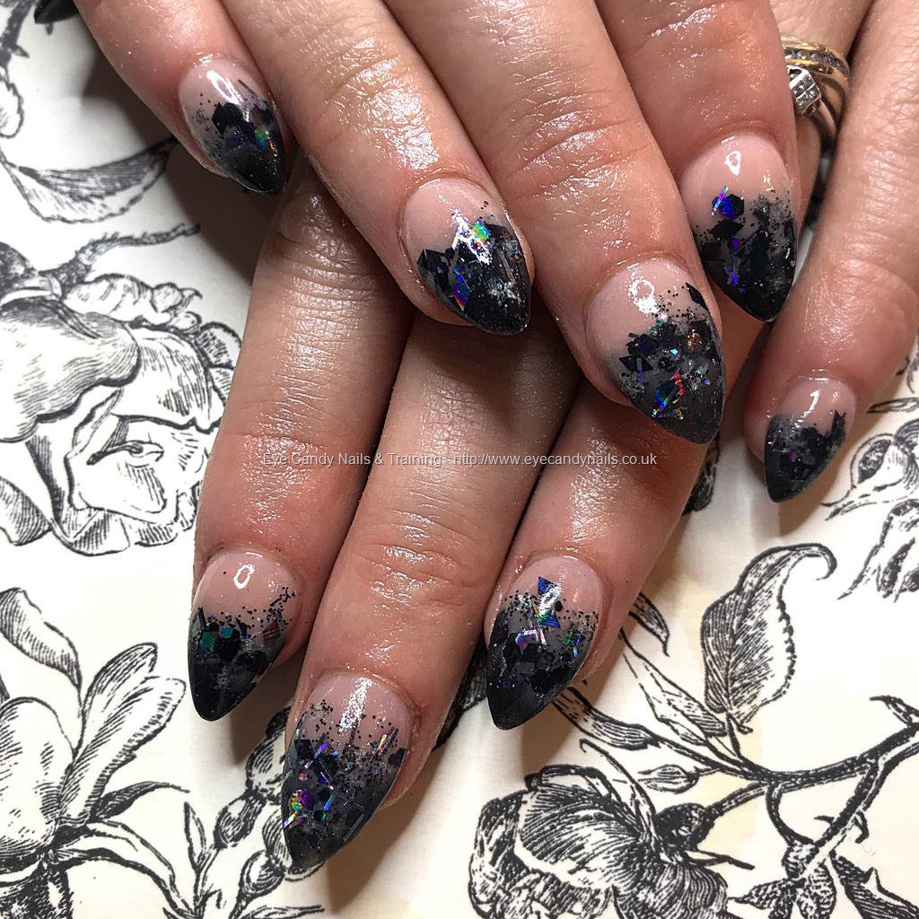 Eye Candy Nails On Twitter Almond Acrylics With Nude And Black Fades With Chunky Halloween Glitter Https T Co Fcbudrp3vr