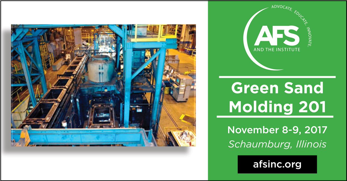 Coming to AFS HQ, Nov. 8-9, Green Sand Molding 201. Prepare yourself for the next level of the sand molding process
ow.ly/edUT30fREHL