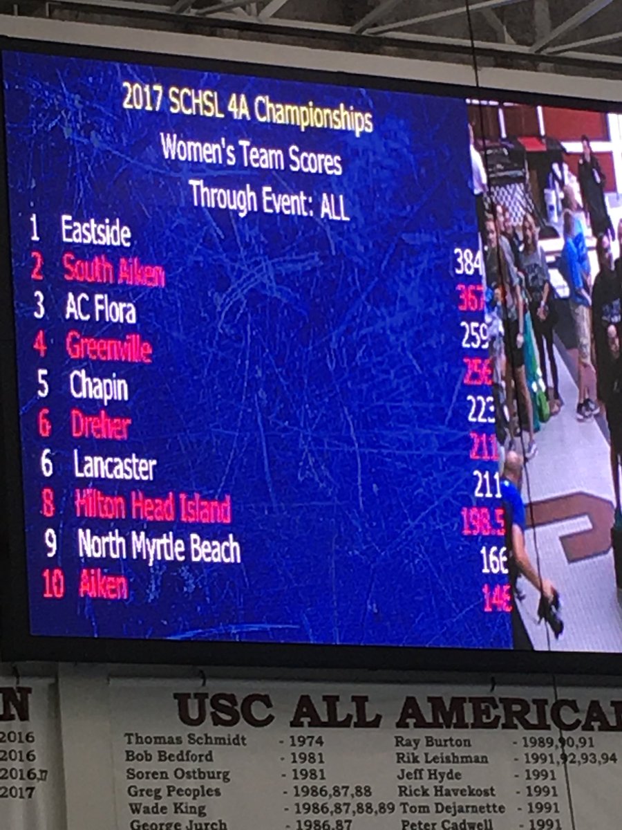 SCHSL's tweet photo. AAAA Swim Runner up  @SouthAikenHigh Congrats! #Swim17 #SCHSL 🏊🏊‍♀️🥈 https://t.co/vVLQR9M2hr
