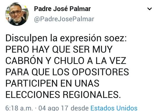 3 / 3
Les presento el tuit BIBIBIpolar del día, por cortesía del <a href="/PadreJosePalmar/">Padre José Palmar</a>
#15Oct