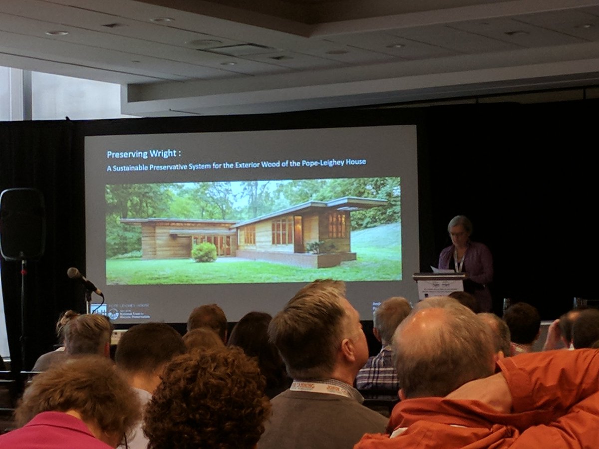 HeritageCanGov's tweet photo. Frank Lloyd Wright at the National Trust Conference in Ottawa. The Pope Leighey Usonian house, Virginia at #aptntc2017 https://t.co/3pL9pCi5lc