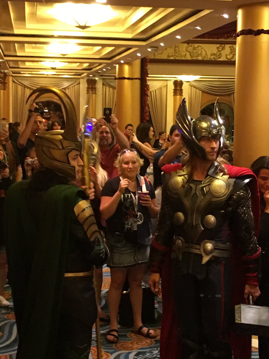 #MarvelDayatSea #Loki Loki's debut on the Disney Magic, and he's already trying to take over!