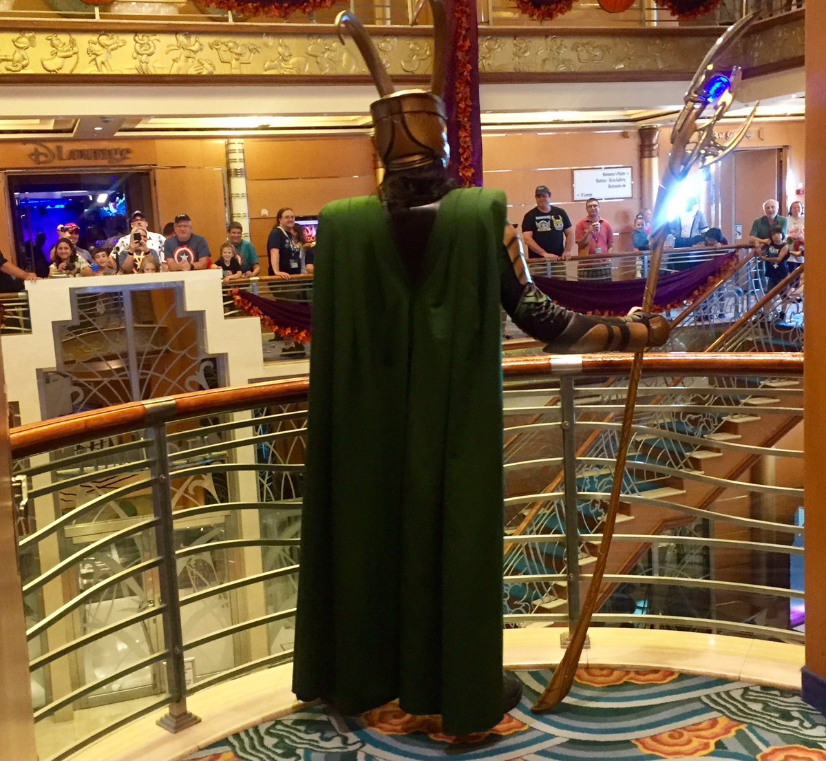 danfields1's tweet photo. #MarvelDayatSea #Loki Loki's debut on the Disney Magic, and he's already trying to take over! https://t.co/636jsVy9nO