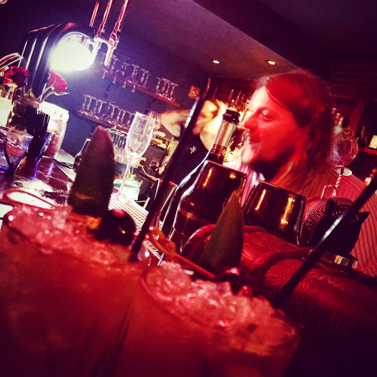 Come join our Lennie on the bar with some fresh rum punches #cocktails #bar #mcr