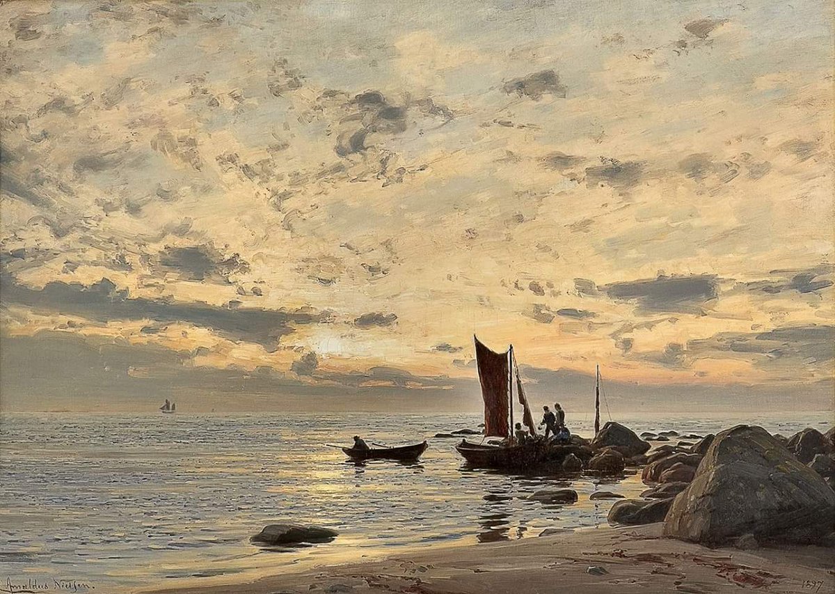 TheNewPainting's tweet photo. 🎨 Beachside, Naerland, After the Rain, 1887

👨‍🎨 Amaldus Clarin Nielsen (23 May 1838 – 10 Dec 1932) was a Norwegian painter.

Art is life! https://t.co/M0t4R8sFCM