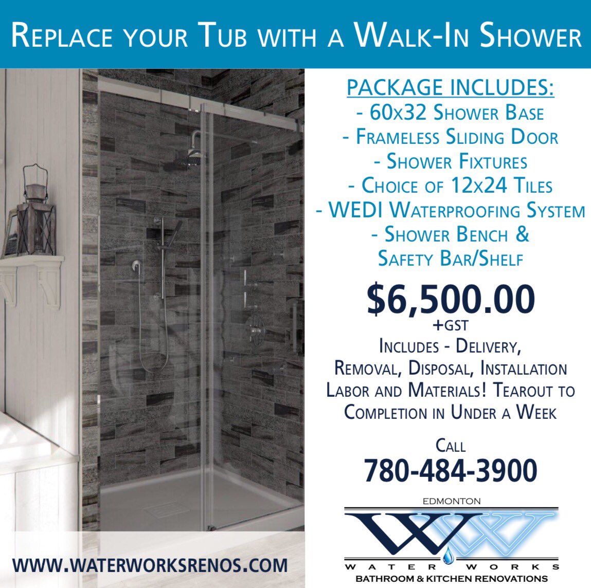 yegrenos's tweet image. Waterworks Renovations 10639 172 Street Edmonton #yegrenos #shower #renovation #yeg