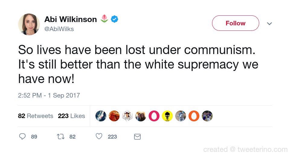 Guardian leftist Abi Wilkinson deletes tweet praising communinism