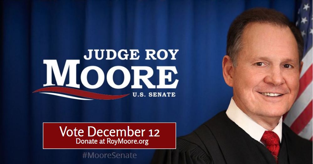 RealJudgeMoore's tweet photo. Help make Judge Roy Moore #Alabama's next U.S. Senator! 
Volunteer!
Donate! 
Vote! 
https://t.co/Il1tfBWZOU  
#MooreSenate #ALGOP #ALSEN #TCOT https://t.co/BAUPNybeuh
