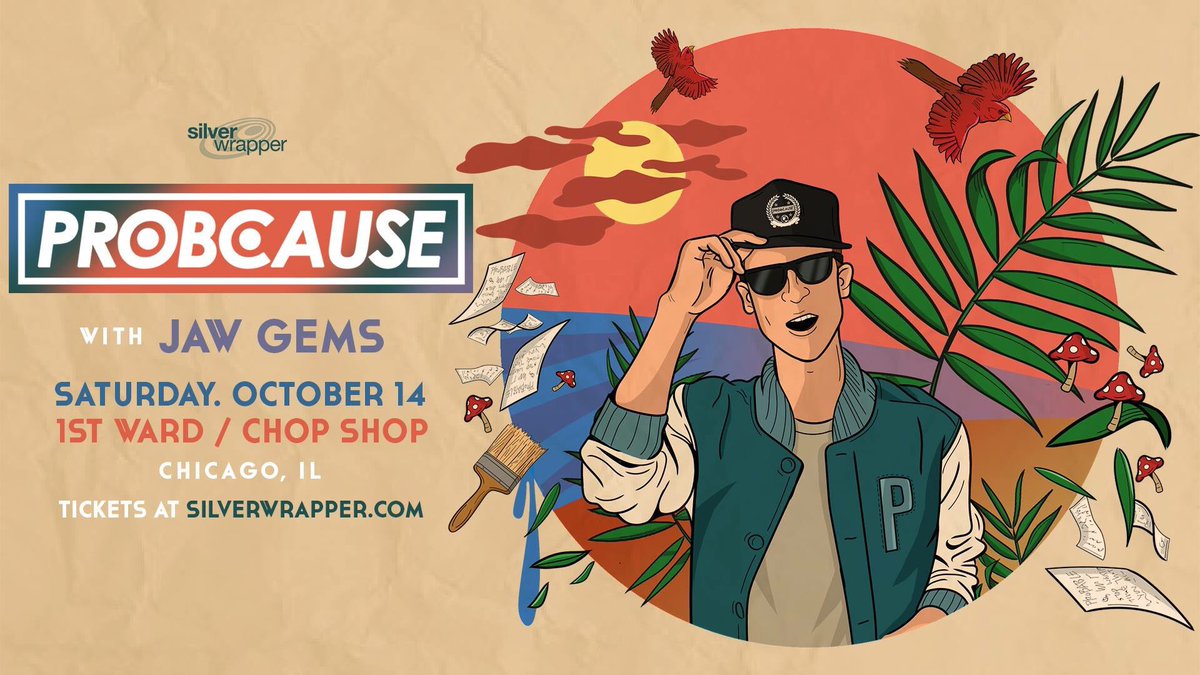 Silver_Wrapper's tweet image. TONIGHT: @ProbCause is about to set this room up off w/ @JawGems at @1stWardEvents! • 🔥 bit.ly/probcause_1014 🔥 #ProbCause