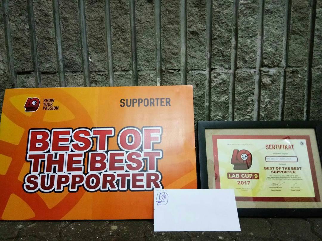 Alhamdulillah "Best of The Best Supporter" Lab Cup 9 <a href="/LabCup/">Lab Cup IX 2017</a> 😀 Terimakasih atas dukungan dan partisipasi kalian semua!🙏
#GladiatorSmansa #BestSupporter