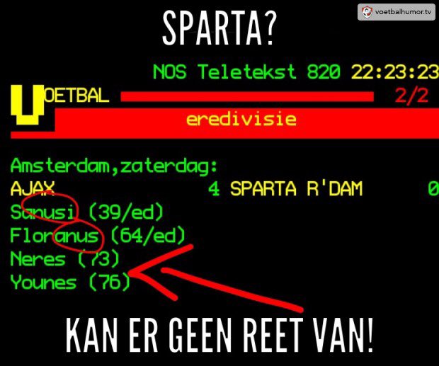 Twee eigen goals, twee keer een anus! 😂 #sparta #ajax #ajaspa