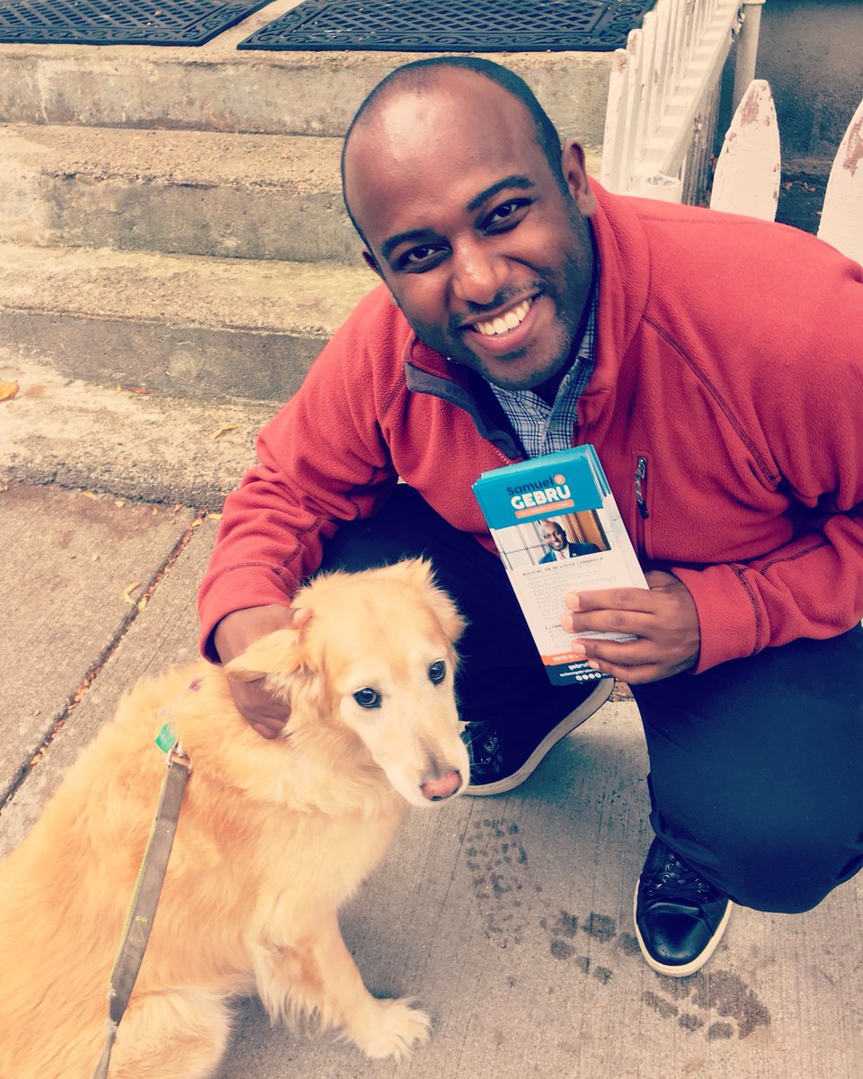SMGebru's tweet photo. Meet Lucy of Green Street, my new non-voting friend. #DogsForGebru #InclusiveCambridge #GoldenRetriever #CambMA #TeamGebru https://t.co/SexKLtaXlU