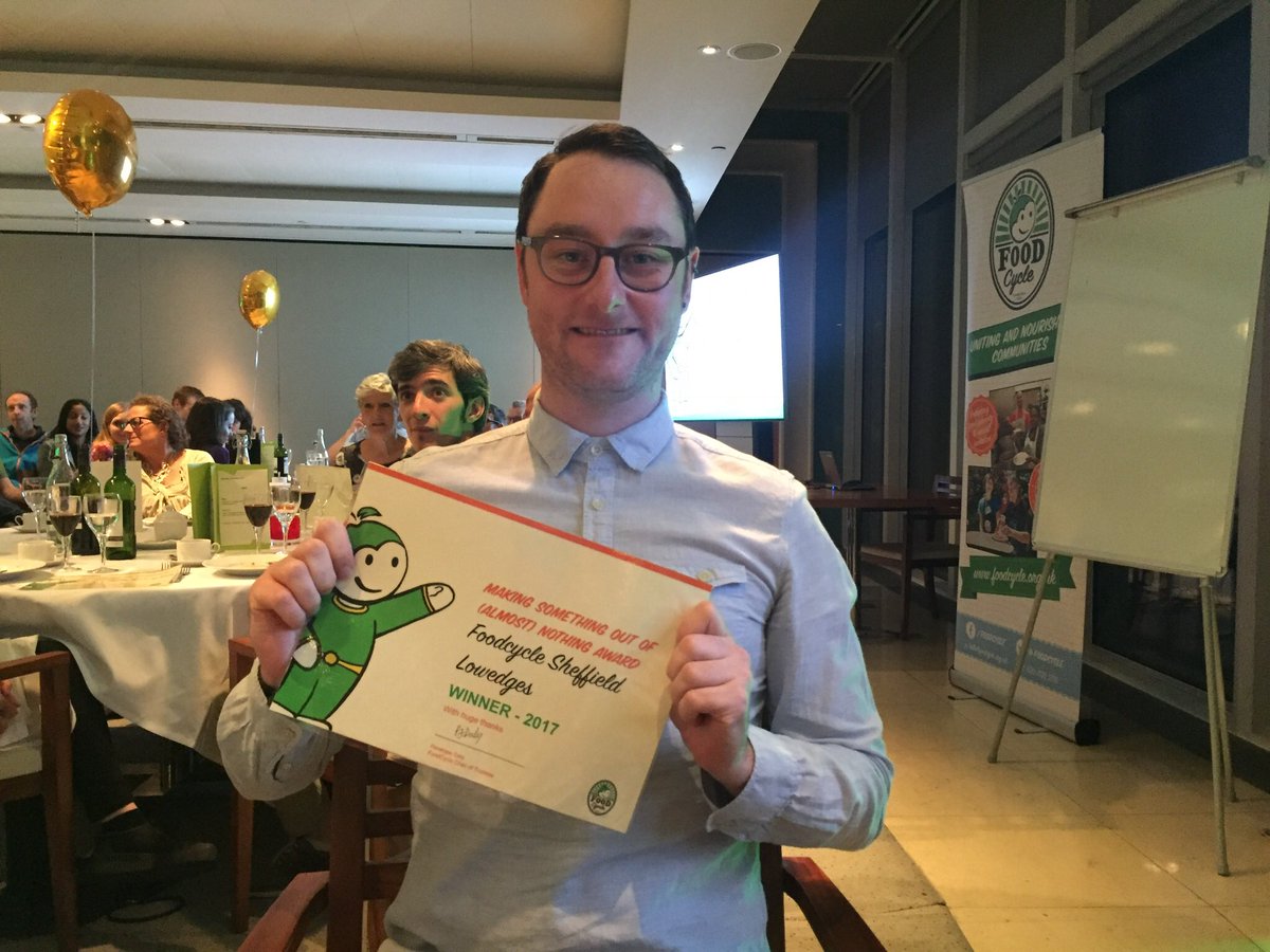 CJJudson's tweet photo. Honoured to collect an award on behalf of @FCycleLowedges at the #FCConf @foodcycle https://t.co/4lE0fzrVwP