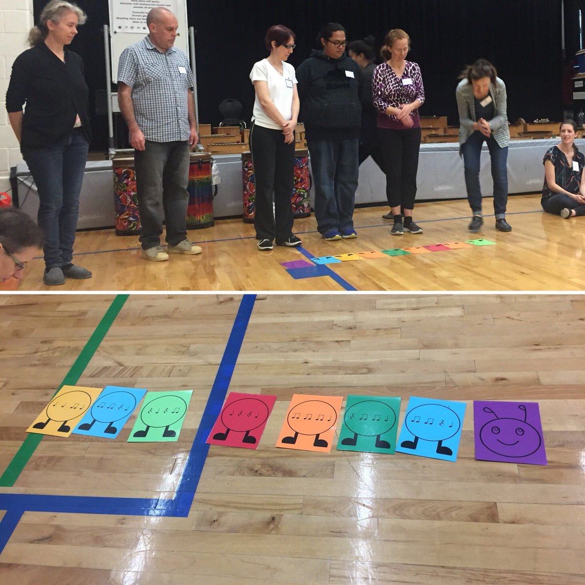 ontarioorff's tweet image. Reading rhythms in a Caterpillar Crawl! #fallWorkshop