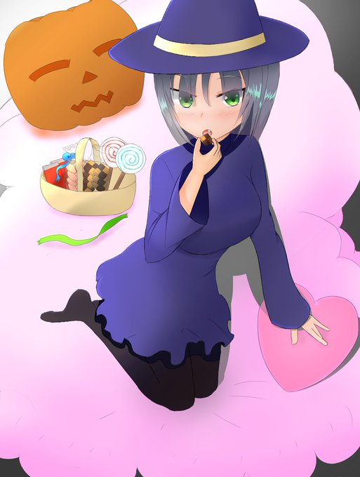 ハロウィン絵
お菓子を食べる女の子が描けて満足 