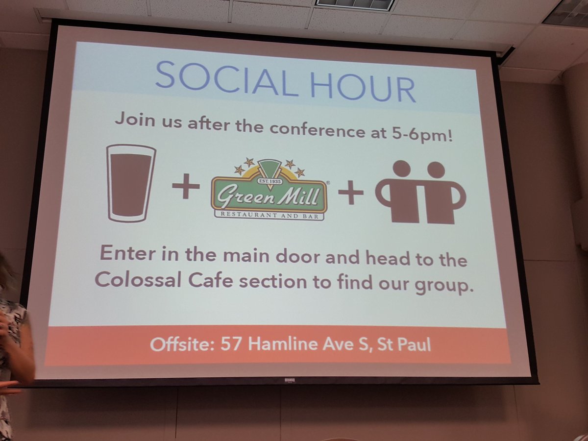 MNBlogCon's tweet photo. See you at the Social Hour ! Head to the Green Mill, 57 Hamline Ave S. The first 25 people get a FREE drink on #MNBlogCon! https://t.co/2FMKfRjtKE