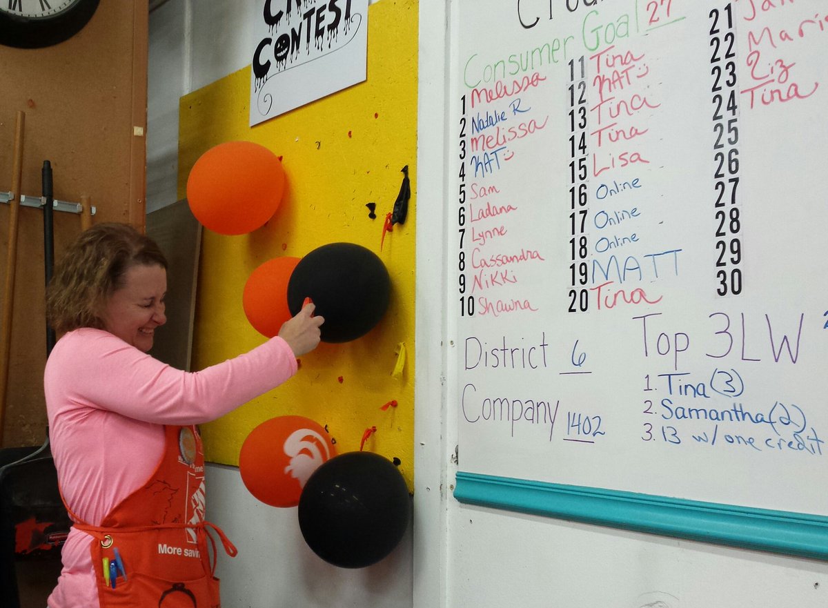 HDFE2510's tweet photo. Tina is on fire! Popping her 5th balloon this weekend for getting those approved credits. Time to refill the board. #Credit #FillTheFunFund https://t.co/XcYPJh6sGW