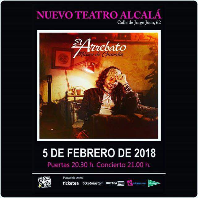 MUSICCONCIERTOS's tweet photo. 5 de Febrero @arrebatoficial en Madrid Teatro Nuevo Alcala @elcorteingles https://t.co/fnPxljhBuy