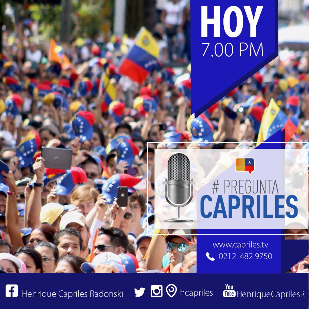 hcapriles's tweet photo. HOY #14Oct 7 pm EN VIVO por nuestras redes junto a @CarlosOcariz respondiendo sus preguntas sobre elecciones de mañana #PreguntaCapriles https://t.co/yfWgb73yxE