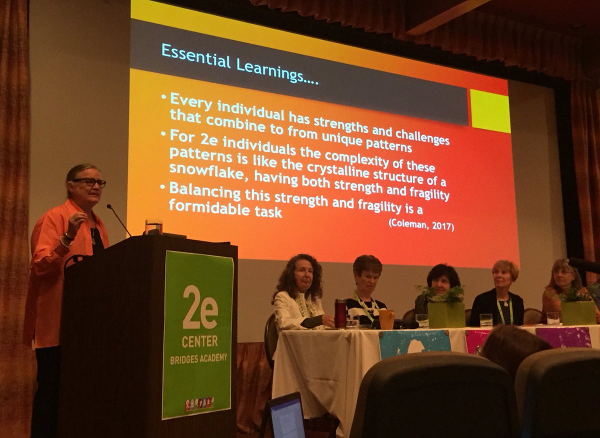 Dr. Mary Ruth Coleman: "When we get it right for #2e learners, we have it right for all." #2eSymposium17 #twiceexceptional <a href="/BRIDGESdotEDU/">Bridges Academy</a>