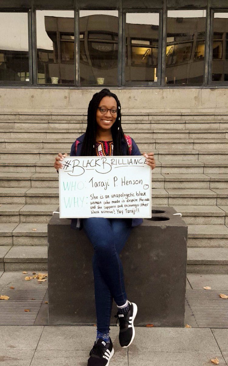 International Relations & Politics student @fayefrequency admires Taraji for her unapologetic celebration of blackness. #BlackBrilliance  #UEABHM17  #BlackHistoryMonth  