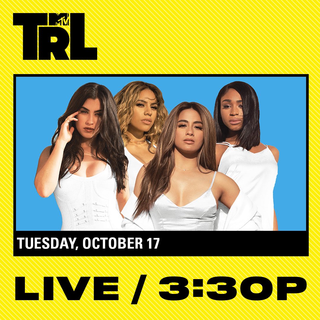 FifthHarmony's tweet photo. Ayyy we’re coming for you @TRL!! So stoked! See you this Tuesday 💥 https://t.co/KkmBNQZJrF