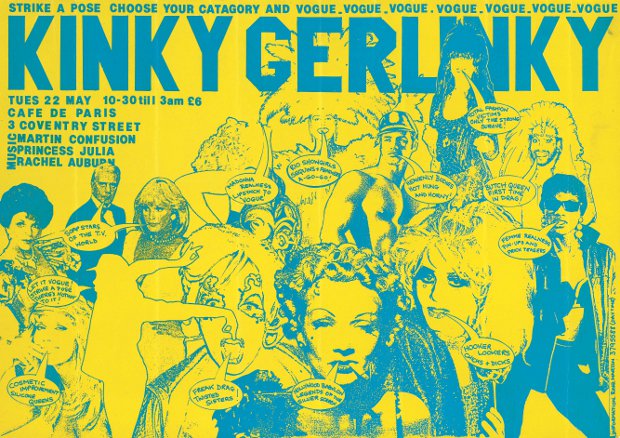 macaulayfineart's tweet photo. Oct 21 3pm Kinky Gerlinky by Dick Jewell, closing Attila Richard Lukacs' HOBBS 
Kinky Gerlinky Flyer, late 1980s Courtesy Michael Costiff https://t.co/Kbnac8htWC