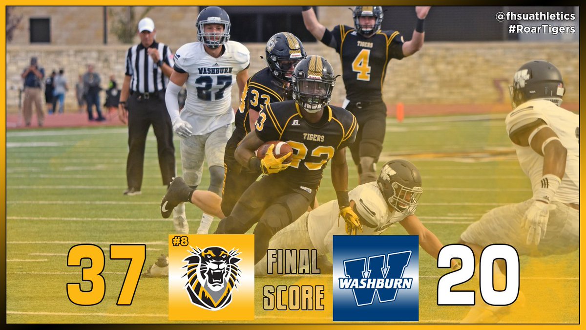 Your Tigers are 7-0 for the first time in 100 years! <a href="/FHSUFootball/">FHSU Football</a> tops Washburn 37-20 thanks to 27 unanswered points! #RoarTigers #miaafb