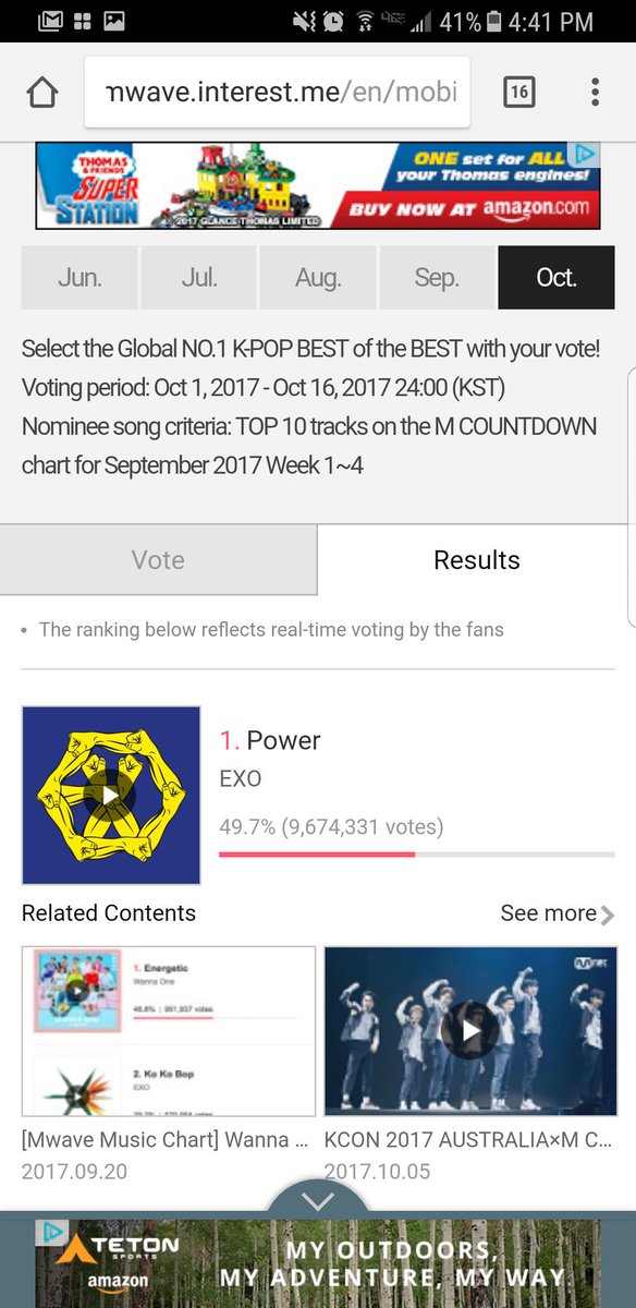 XingXingLay1's tweet photo. Please Vote for EXO on mwave #Keep_Mwave_EXOL #EXOL #exomwave #voteforexo https://t.co/zlZQCYisXB