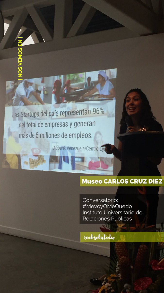 ABSOLUTEDU's tweet photo. @JenniBelisario nos explica cómo es el #Emprendimiento en #Venezuela en el evento #BoomDigital: #MeVoyOMeQuedo de @PRM3dia en @medicruzdiez https://t.co/u2ybBW1JV7