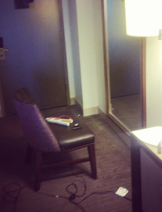 My_Young_Life's tweet photo. @HyattConcierge @HyattLongIsland I was forced to move furniture and lamps to use the ONLY working outlet in the entire room! https://t.co/Inj4UMU5AU