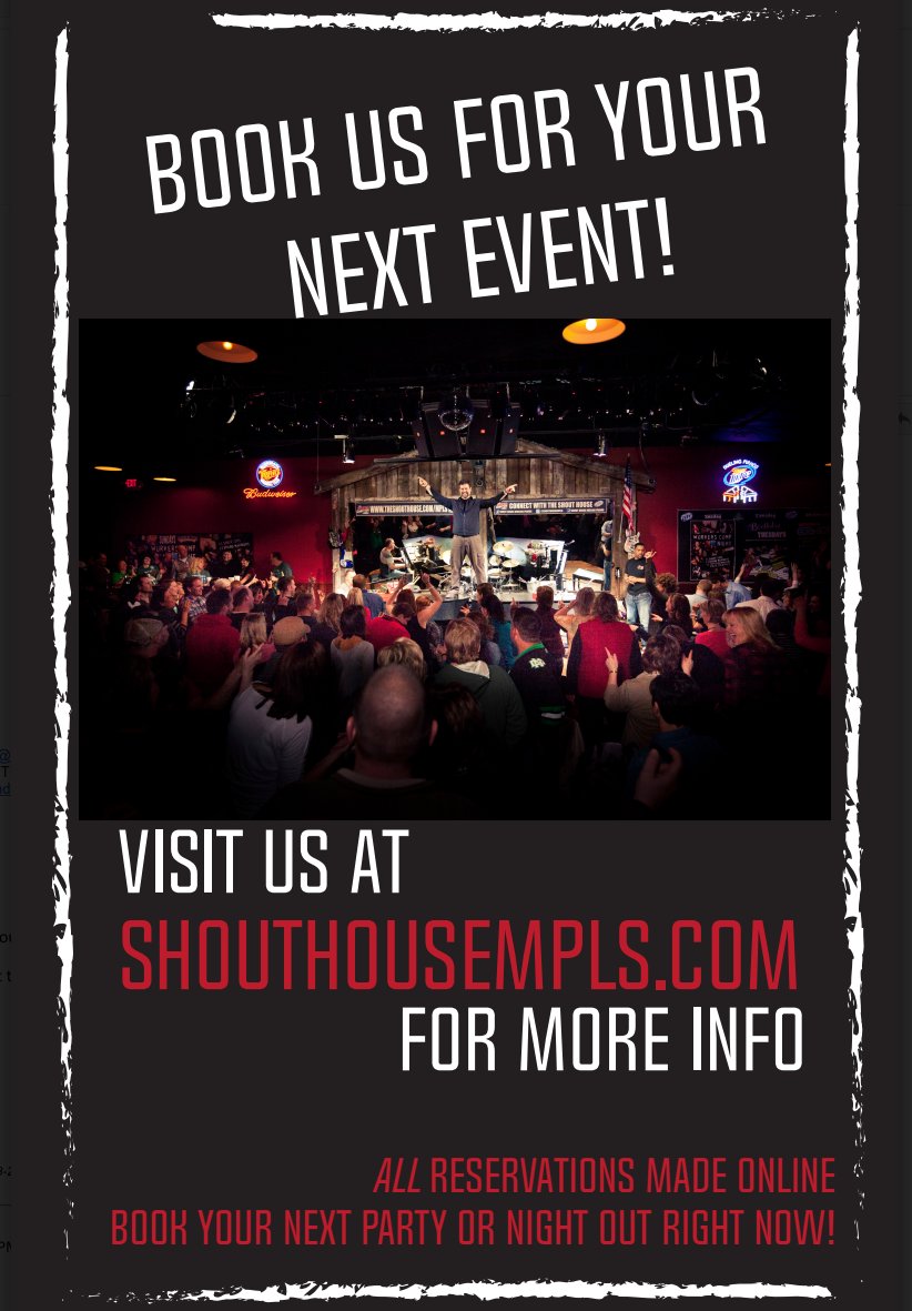 Book your next event with us! Competitive prices and one-of-a-kind entertainment to make your next event something to SHOUT about!