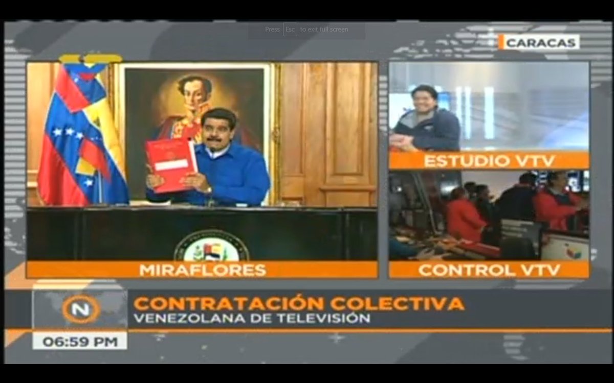 #EnDirecto 🔴| Pdte. <a href="/NicolasMaduro/">Nicolás Maduro</a> firma histórico contrato colectivo de los trabajadores de Venezolana de Televisión