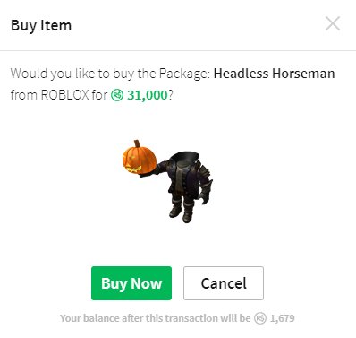 how much is the headless horseman in roblox how much is the headless horseman in roblox